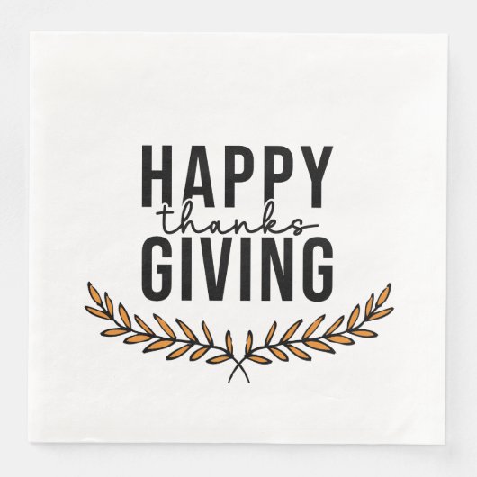 Happy Thanksgiving Serviette (Vorderseite)