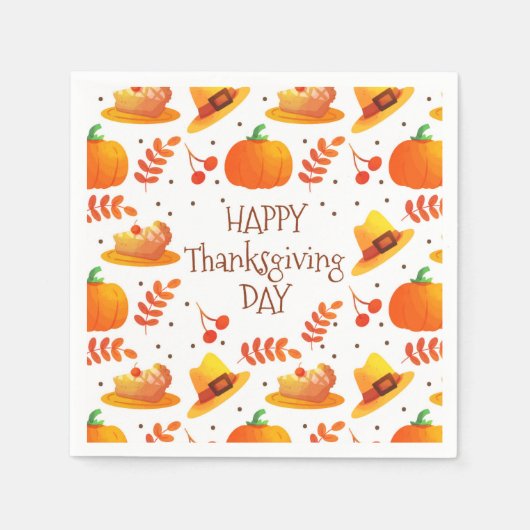 Happy Thanksgiving Serviette (Vorderseite)