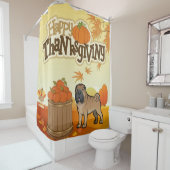 Happy Thanksgiving Shar Pei Duschvorhang (Beispiel)
