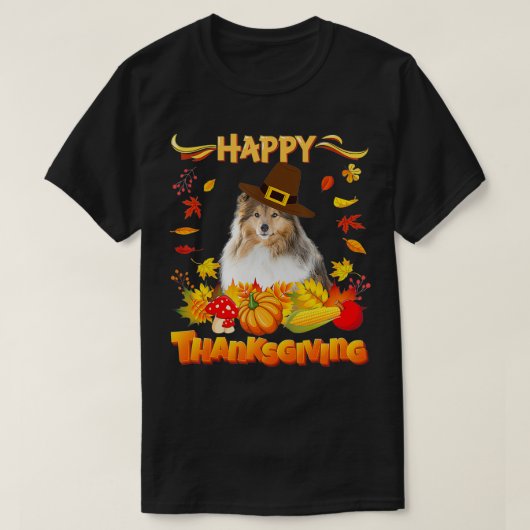 Happy Thanksgiving Sheltie Dog I'm Thankful For My T-Shirt (Design vorne)