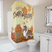 Happy Thanksgiving Shetland Sheepdog Duschvorhang (Beispiel)