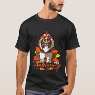 Happy Thanksgiving Shih Tzu Dog T-Shirt