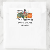 Happy Thanksgiving Shirt | Herbstfeiertag Türkei T Rechteckiger Aufkleber (Tasche)