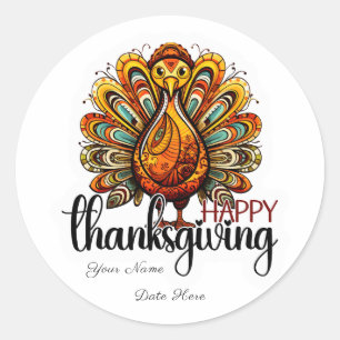 Happy Thanksgiving Shirt   Herbstfeiertag Türkei T Runder Aufkleber