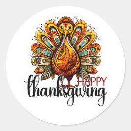Happy Thanksgiving Shirt | Herbstfeiertag Türkei T Runder Aufkleber
