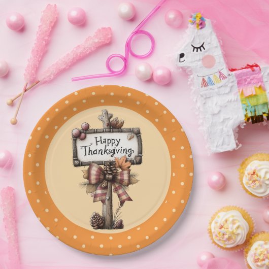 Happy Thanksgiving Sign Pappteller (Party)
