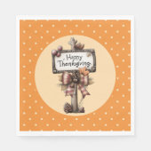 Happy Thanksgiving Sign Serviette (Vorderseite)