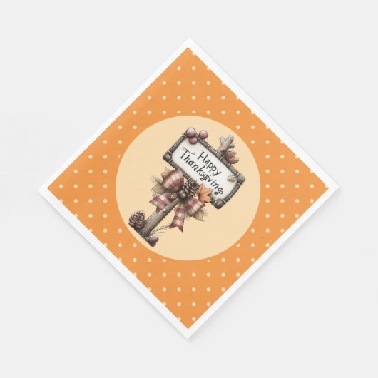 Happy Thanksgiving Sign Serviette (Ecke)