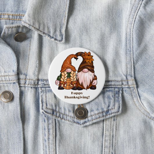 Happy Thanksgiving Skandinavien Gnomes Button (Beispiel)