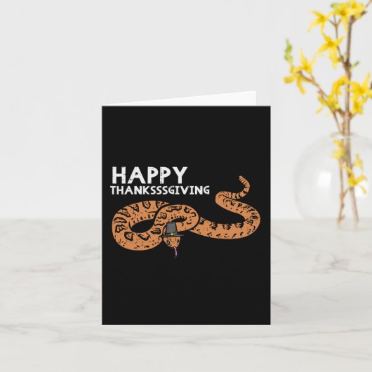 Happy Thanksgiving Snake Funny Fall Serpent Men Wo Karte (Gelbe Blume)