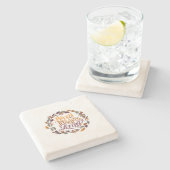 Happy Thanksgiving Steinuntersetzer (Seitenansicht)