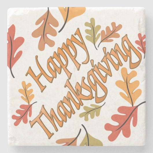 Happy Thanksgiving Steinuntersetzer (Vorderseite)
