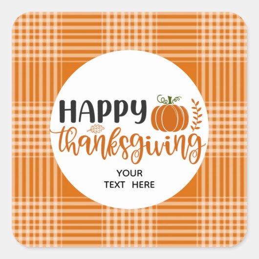 Happy Thanksgiving Sticker (Vorderseite)