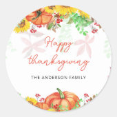 Happy Thanksgiving Sticker (Vorderseite)