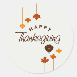 Happy Thanksgiving-Sticker Runder Aufkleber