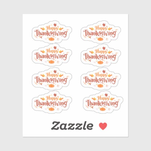 Happy Thanksgiving Stickers Aufkleber (Blatt)