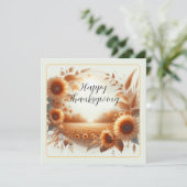 Happy Thanksgiving Sunblumen Karte (Stehend Vorderseite)