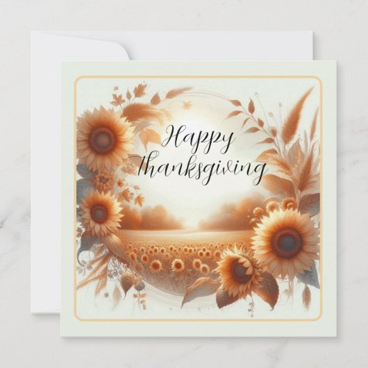 Happy Thanksgiving Sunblumen Karte (Vorderseite)
