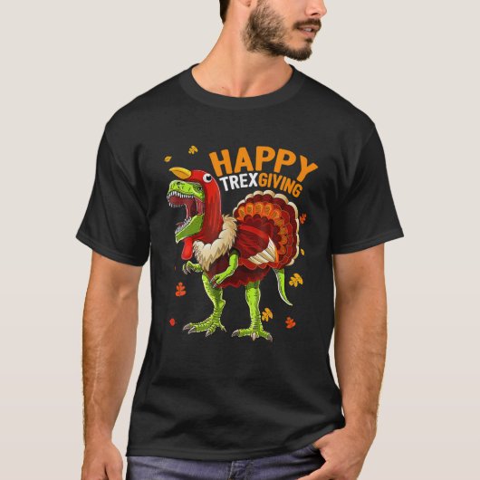 Happy Thanksgiving T Rex Dinosaur Türkei Kostüm B T-Shirt (Vorderseite)