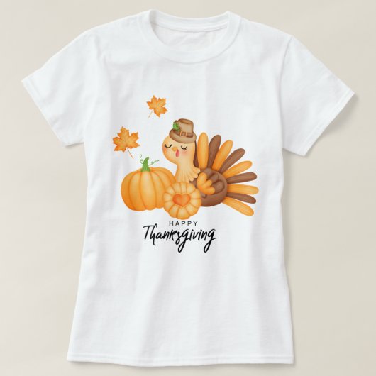 Happy Thanksgiving T - Shirt (Design vorne)
