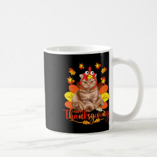 Happy Thanksgiving T-Shirt Katze Türkei Weihnachts Kaffeetasse