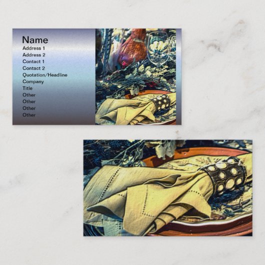 Happy Thanksgiving Table Setting Visitenkarte (Vorne/Hinten)