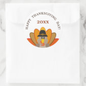 Happy Thanksgiving Tag Jahr Türkei lustig Runder Aufkleber (Tasche)