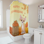 Happy Thanksgiving Tan Chihuahua Duschvorhang (Beispiel)