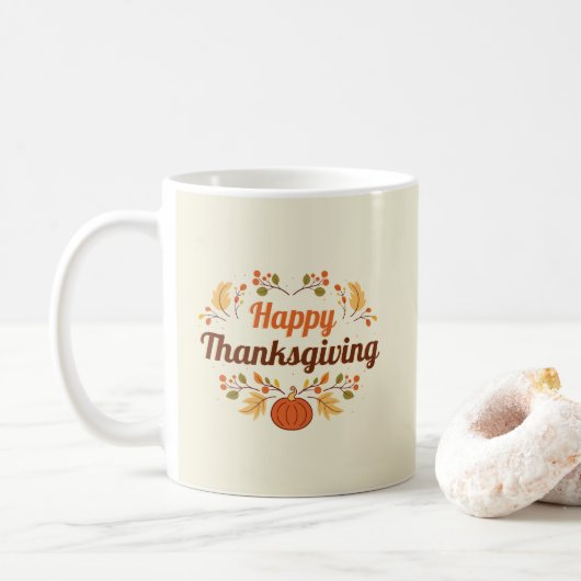 Happy Thanksgiving-Tasse Kaffeetasse (Mit Donut)