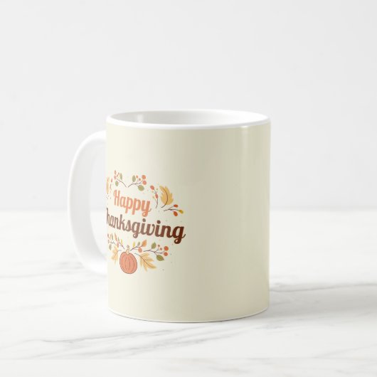 Happy Thanksgiving-Tasse Kaffeetasse (Vorderseite Links)