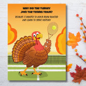 Happy Thanksgiving Tennis Turkey Riddle Postkarte