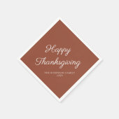 Happy Thanksgiving Terracotta Serviette (Ecke)