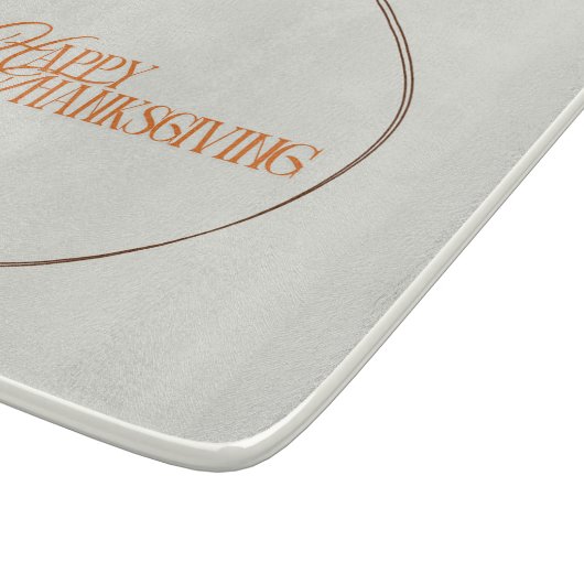 Happy Thanksgiving text leaf circle Schneidebrett (Ecke)