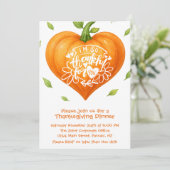 Happy Thanksgiving Thankful Heart Pumpkin Einladung (Stehend Vorderseite)