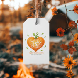 Happy Thanksgiving Thankful Heart Pumpkin Geschenkanhänger