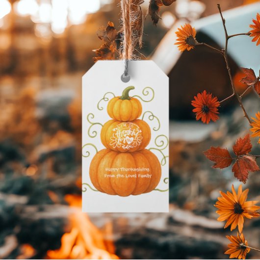 Happy Thanksgiving Thankful Pumpkins Geschenkanhänger