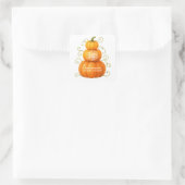 Happy Thanksgiving Thankful Pumpkins Quadratischer Aufkleber (Tasche)