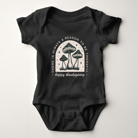 Happy Thanksgiving thankful quotes forest mushroom Baby Strampler (Vorderseite)