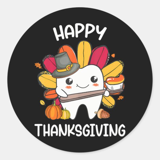 Happy Thanksgiving the Dental Squad Türkei Runder Aufkleber (Vorderseite)