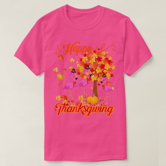 Happy Thanksgiving Three Funny Flamingos Wearing H T-Shirt (Design vorne)