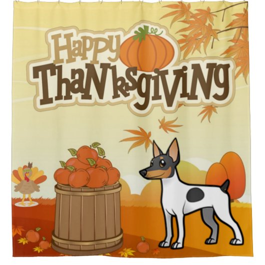 Happy Thanksgiving Toy Fox Terrier Duschvorhang (Vorderseite)
