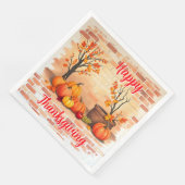 Happy Thanksgiving Trendy Beautiful Fall Serviette (Ecke)