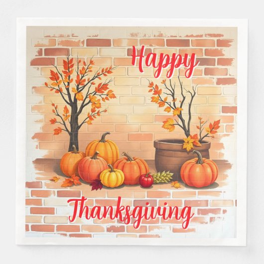 Happy Thanksgiving Trendy Beautiful Fall Serviette (Vorderseite)