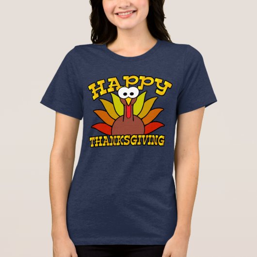 Happy Thanksgiving Tri-Blend Shirt (Vorderseite)
