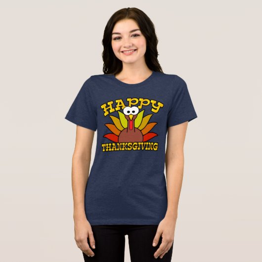 Happy Thanksgiving Tri-Blend Shirt (Vorderseite voll)