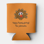 Happy Thanksgiving Trukey Vogel-Illustration benut Dosenkühler (Vorderseite)