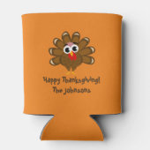 Happy Thanksgiving Trukey Vogel-Illustration benut Dosenkühler (Rückseite)