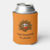 Happy Thanksgiving Trukey Vogel-Illustration benut Dosenkühler (Kanne Rückseite)