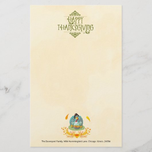 Happy Thanksgiving Türkei Eating Pumpkin Pie Briefpapier (Vorderseite)