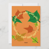 Happy Thanksgiving Türkei Feiertagskarte (Rückseite)